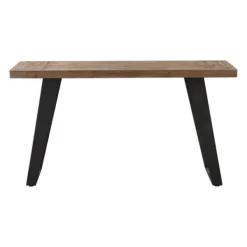 Console Tables-Kirkland's Home Weathered Oak And Metal Console Table Tan