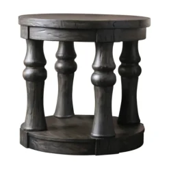 Accent & End Tables-Kirkland's Home Weathered Wood Open Column Accent Table Gray