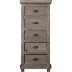 Dressers & Chests-Kirkland's Home Weathered Wooden 5-Drawer Willow Chest Gray