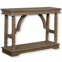 Console Tables-Kirkland's Home Weathered Wooden Trestle Console Table Brown