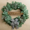 Wreaths-Kirkland's Home Welcome Bow Eucalyptus Wreath, 24 In. Green/Brown/Black