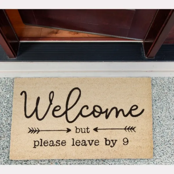 Doormats-Kirkland's Home Welcome But Leave By Nine Doormat Tan/Black