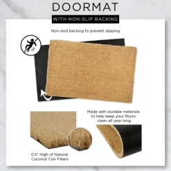 Doormats-Kirkland's Home Welcome But Leave By Nine Doormat Tan/Black