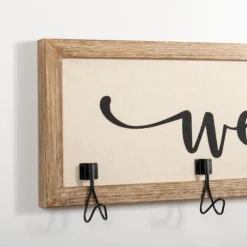 Hooks-Kirkland's Home Welcome Linen Framed Wall Hooks