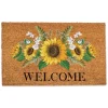Doormats-Kirkland's Home Welcome Sunflower Mix Doormat Brown/Yellow