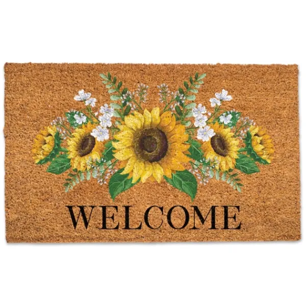 Doormats-Kirkland's Home Welcome Sunflower Mix Doormat Brown/Yellow