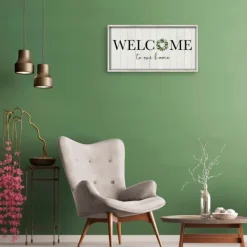 Wall Quotes & Signs-Kirkland's Home Welcome To Our Home Wreath Wall Plaque Ivory/Black