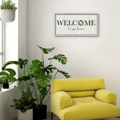 Wall Quotes & Signs-Kirkland's Home Welcome To Our Home Wreath Wall Plaque Ivory/Black