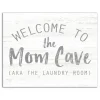 Wall Quotes & Signs-Kirkland's Home Welcome To The Mom Cave Canvas Art Print White/Gray