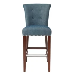 Bar Stools & Counter Height Stools-Kirkland's Home Wesley Tufted Bar Stool With Nailhead Trim Blue