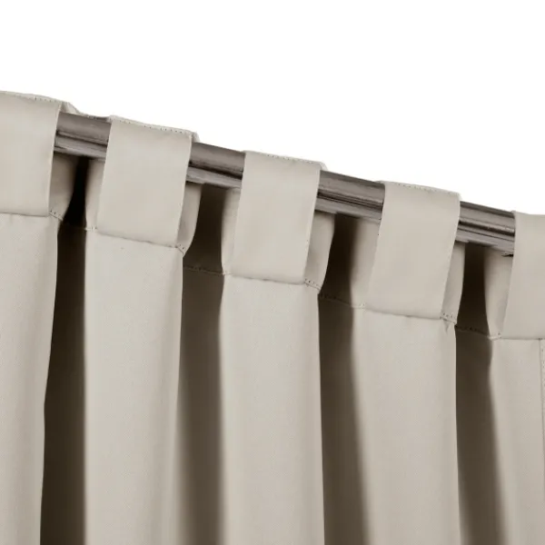 Curtains & Drapes-Kirkland's Home Wheat Back Tab Blackout Curtain Panel Set, 84 In. Tan