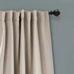 Curtains & Drapes-Kirkland's Home Wheat Back Tab Blackout Curtain Panel Set, 95 In. Tan