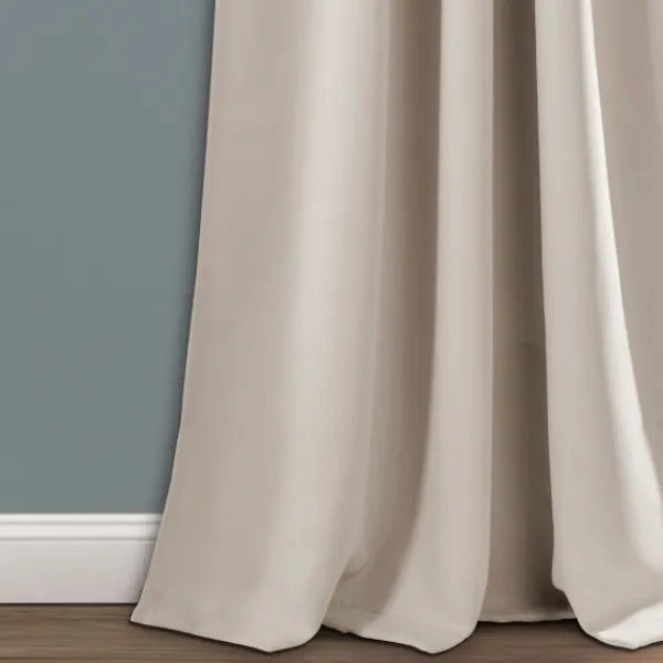 Curtains & Drapes-Kirkland's Home Wheat Back Tab Blackout Curtain Panel Set, 95 In. Tan
