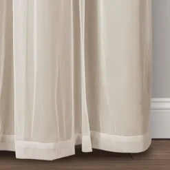Curtains & Drapes-Kirkland's Home Wheat Curtain Panel Set With Overlay, 108 In. Ivory