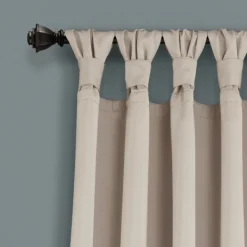 Curtains & Drapes-Kirkland's Home Wheat Knotted Curtain Panel Set, 84 In. Tan