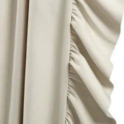 Curtains & Drapes-Kirkland's Home Wheat Reyna Ruffle Curtain Panel Set, 95 In. Tan