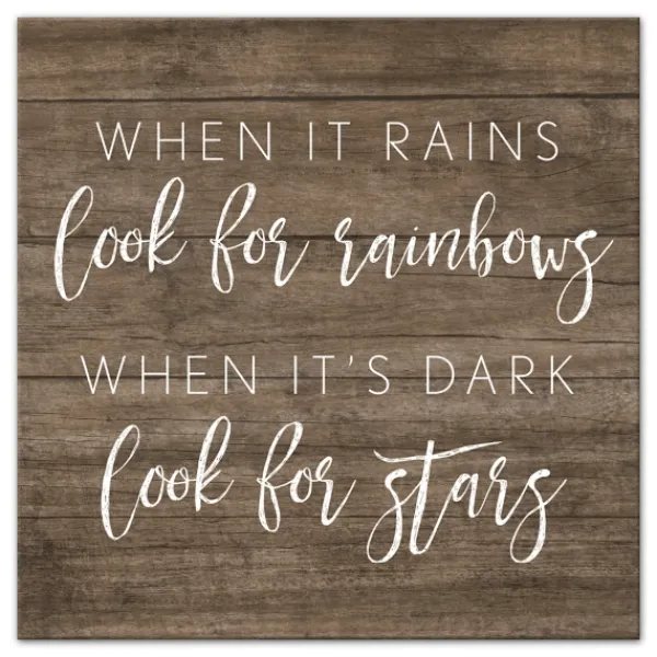 Wall Quotes & Signs-Kirkland's Home When It Rains Look For Rainbows Canvas Art Print Brown