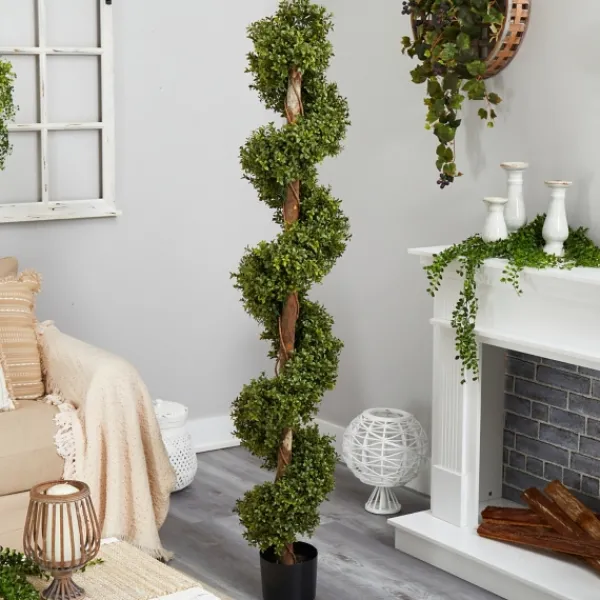 Trees & Topiaries-Kirkland's Home Whimiscal Boxwood Spiral Topiary, 6 Ft.