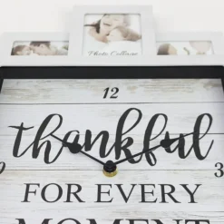 Clocks-Kirkland's Home White 12 Photo Frame Collage Thankful Clock