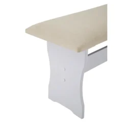 Dining Sets-Kirkland's Home White And Beige Upholstered 3-Pc Dining Nook Set Tan