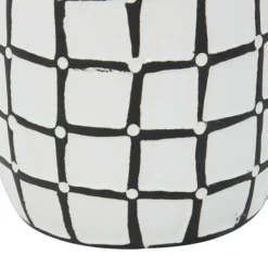 Vases-Kirkland's Home White And Black Line Ceramic Vases, Set Of 2 White/Black