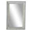 Framed Mirrors-Kirkland's Home White And Blue Wood Frame Mirror, 32X48 In.