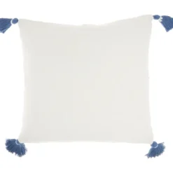 Pillows-Kirkland's Home White And Blue Woven Dots Diamond Pillow Blue/White