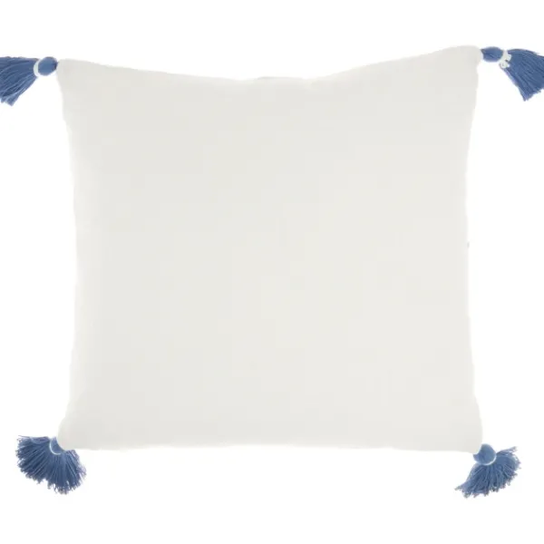 Pillows-Kirkland's Home White And Blue Woven Dots Diamond Pillow Blue/White