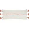 Pillows-Kirkland's Home White And Blush Braided Stripe Lumbar Pillow White/Pink