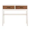 Console Tables-Kirkland's Home White And Brown Herringbone Console Table White/Brown