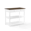 Kitchen Islands & Bar Carts-Kirkland's Home White And Brown Wood Kitchen Island White/Brown