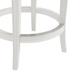 Bar Stools & Counter Height Stools-Kirkland's Home White And Faux Leather Swivel Counter Stool Gray