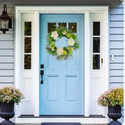 Wreaths-Kirkland's Home White And Green Mixed Floral Spring Wreath White/Green