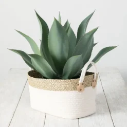 Baskets & Boxes-Kirkland's Home White And Natural Seagrass Woven Baskets, Set Of 3 White/Tan