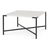 Coffee Tables-Kirkland's Home White And Onyx Marble Top Square Coffee Table