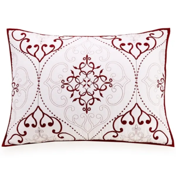 Quilts-Kirkland's Home White And Red Pattern 3-Pc. King Quilt Set Red/White