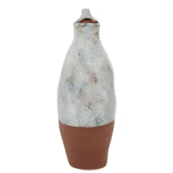 Vases-Kirkland's Home White And Rust Brown Ceramic Vase, 14 In. White/Brown