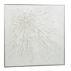 Canvas Art-Kirkland's Home White And Silver Impasto Abstract Canvas Art Print White/Silver