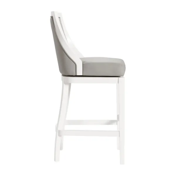 Bar Stools & Counter Height Stools-Kirkland's Home White And Swivel Bar Stool Gray