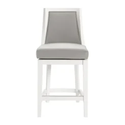 Bar Stools & Counter Height Stools-Kirkland's Home White And Swivel Counter Stools, Set Of 2 Gray