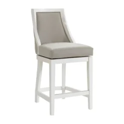 Bar Stools & Counter Height Stools-Kirkland's Home White And Swivel Counter Stool Gray
