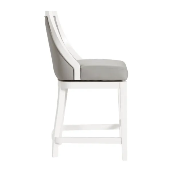 Bar Stools & Counter Height Stools-Kirkland's Home White And Swivel Counter Stool Gray