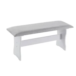 Dining Sets-Kirkland's Home White And Upholstered 3-Pc Dining Nook Set Gray