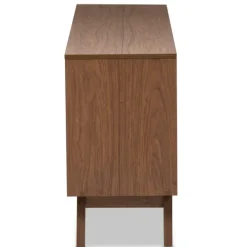 Dressers & Chests-Kirkland's Home White And Walnut Mid-Century 6-Drawer Dresser