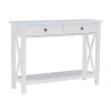 Entryway Furniture-Kirkland's Home White Antique Pine X Console Table
