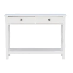 Entryway Furniture-Kirkland's Home White Antique Pine X Console Table