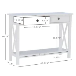 Entryway Furniture-Kirkland's Home White Antique Pine X Console Table