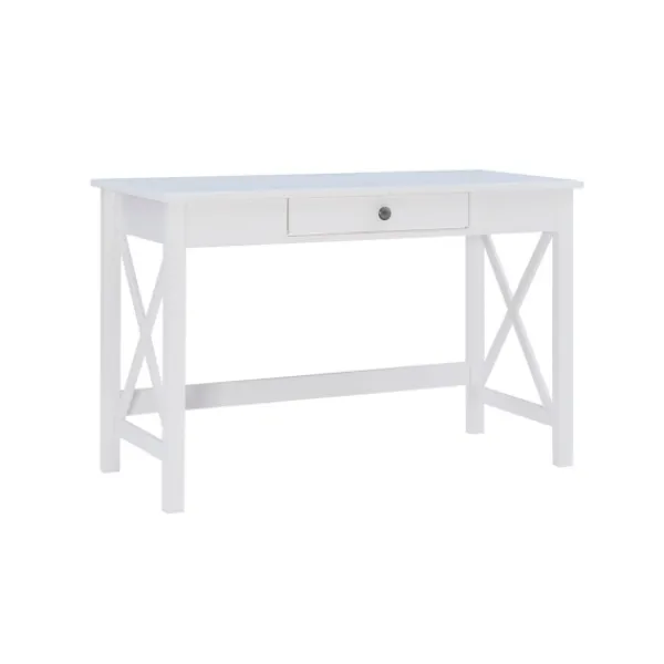 Office Furniture-Kirkland's Home White Antique Pine X Frame Desk