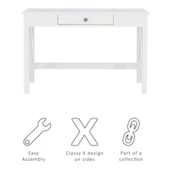 Office Furniture-Kirkland's Home White Antique Pine X Frame Desk