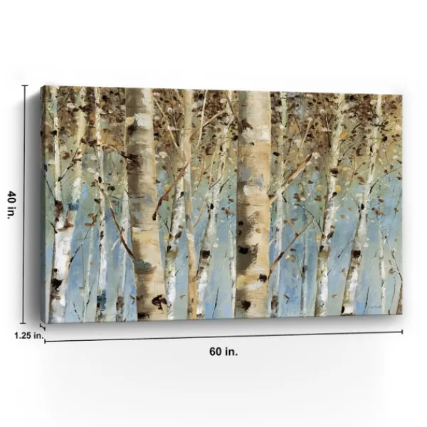 Canvas Art-Kirkland's Home White Birch Forest Canvas Art Print, 60X40 In. Brown/Blue